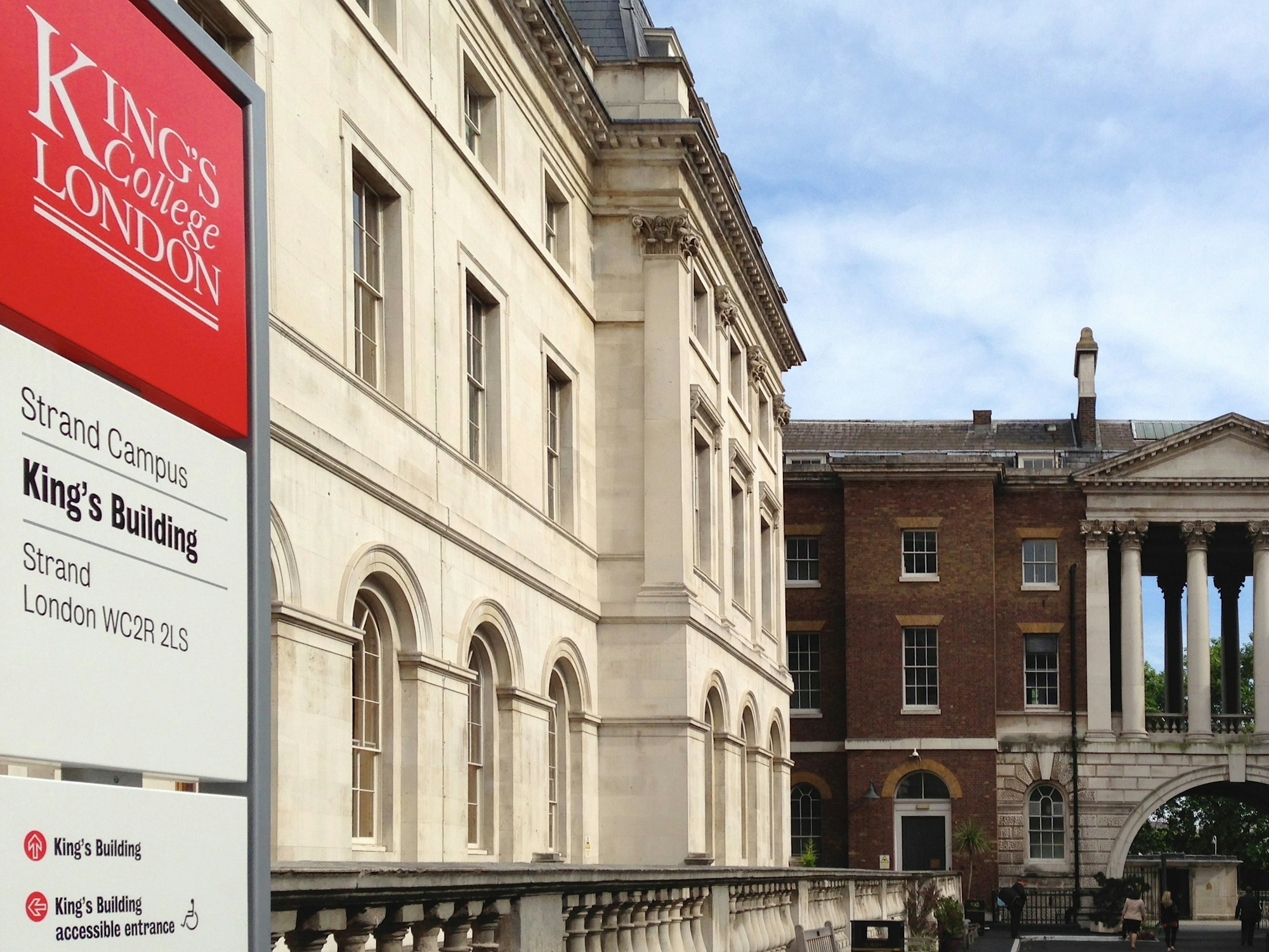 Signage at the King’s College London Strand campus.