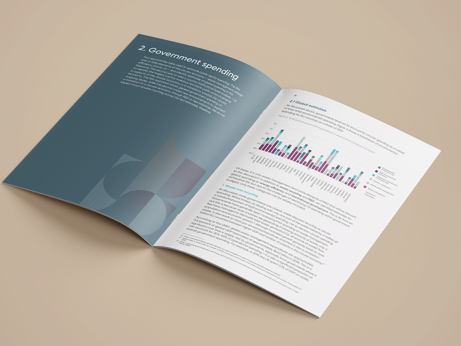 Page designs from Just Economics' Dead Loss report.