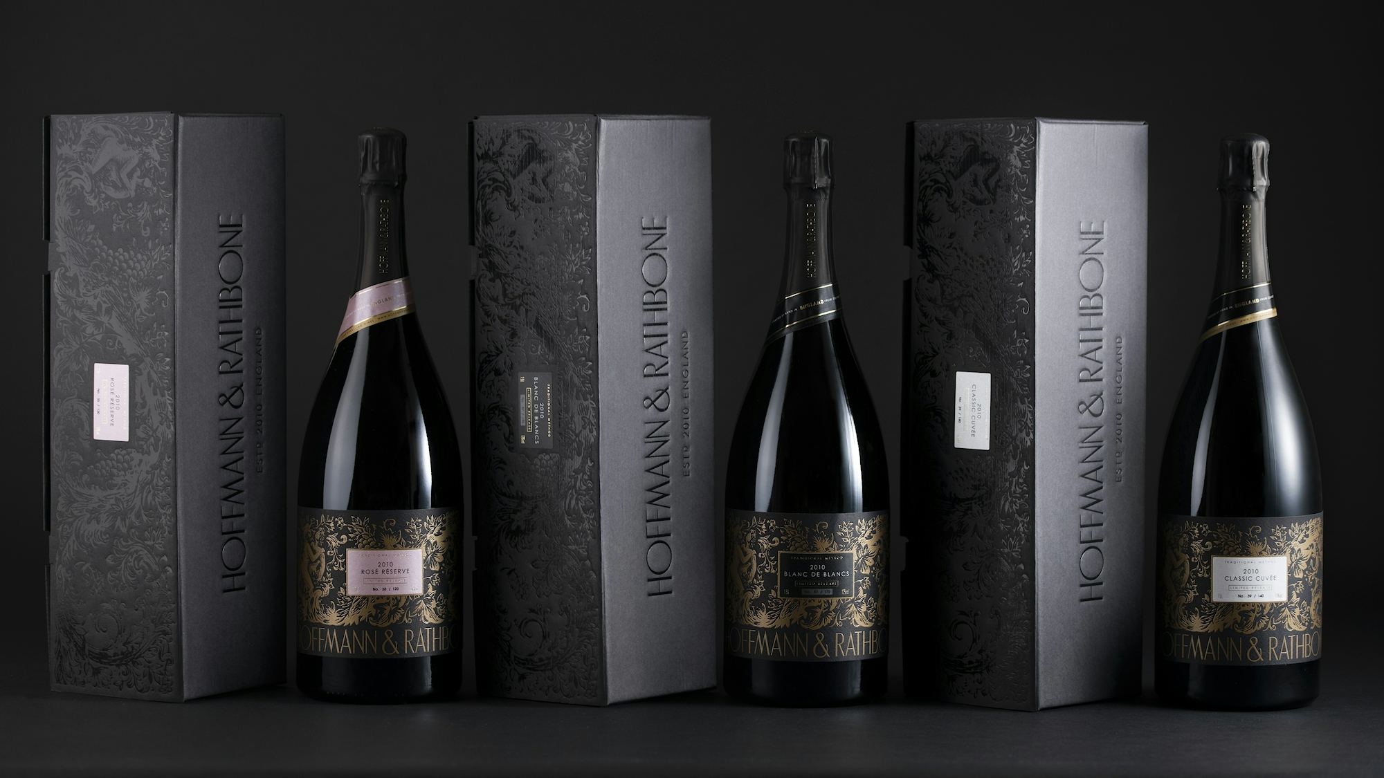 Packaging design for Hoffmann & Rathbone wines.