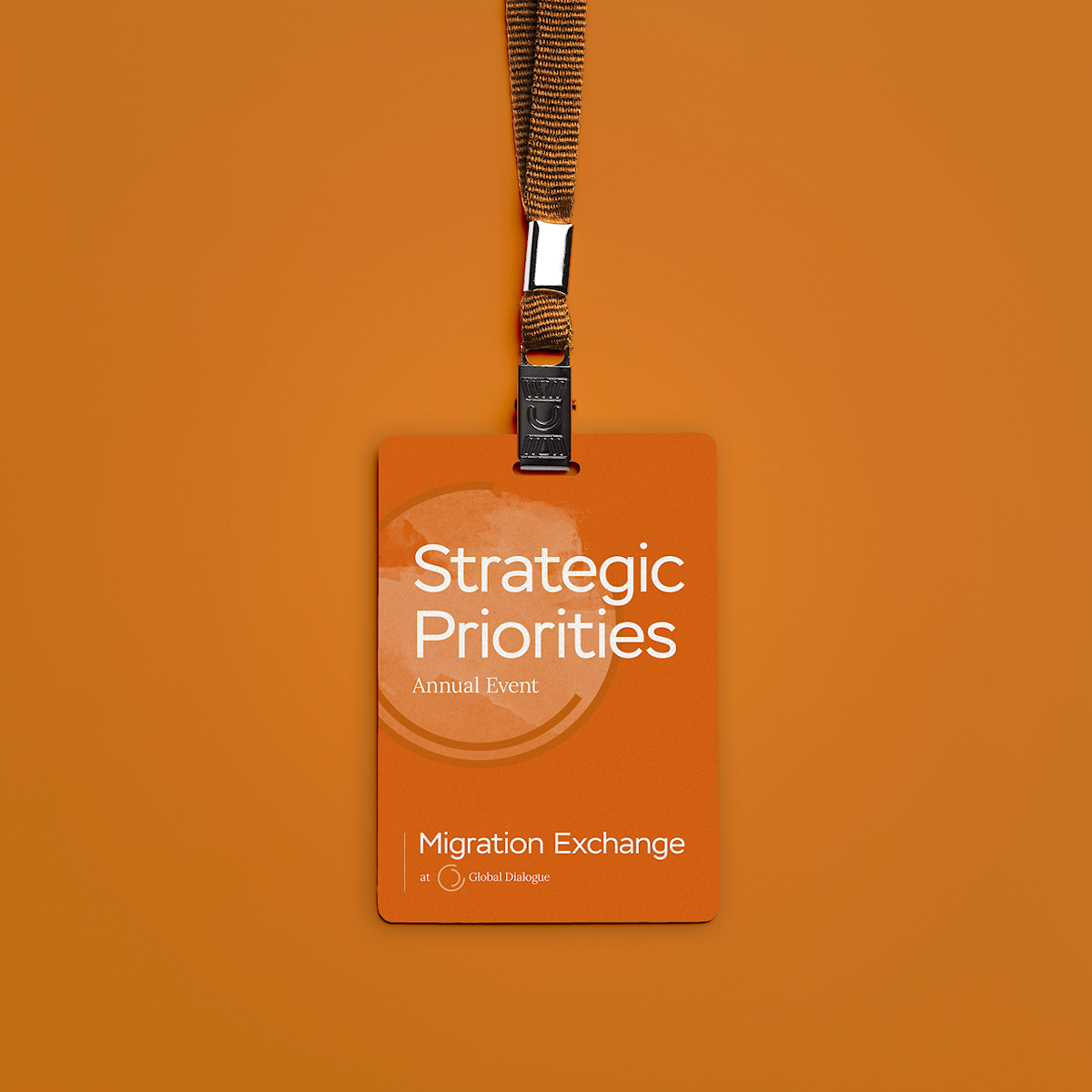 Global Dialogue lanyard design.